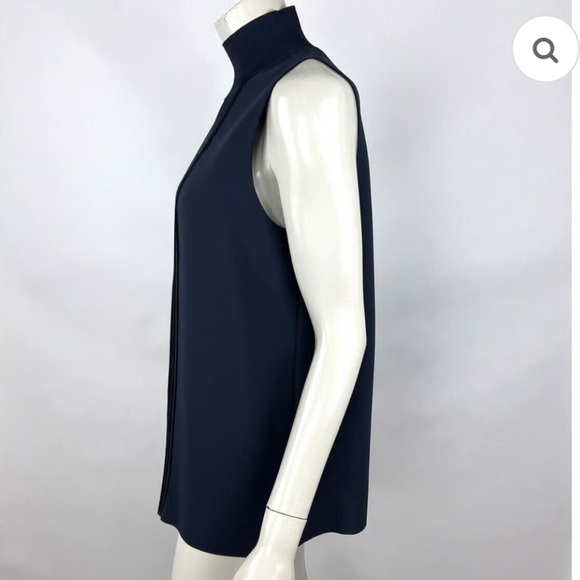 NWT VINCE Laser Cut Sleeveless Top Large dark navy blue - Picture 4 of 6